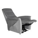 Fauteuil relax électrique releveur mono moteur tissu polyester gris foncé et gris clair- MAGIX