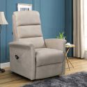 Fauteuil relax électrique releveur mono moteur tissu micro peau mastic - MAGIX