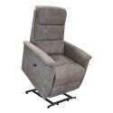 Fauteuil relax électrique releveur mono moteur tissu micro peau brun taupe - MAGIX