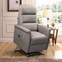 Fauteuil relax électrique releveur mono moteur tissu micro peau brun taupe - MAGIX