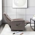 Fauteuil relax électrique releveur mono moteur tissu micro peau brun taupe - MAGIX