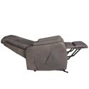 Fauteuil relax électrique releveur bi-moteur tissu micro peau mastic et brun taupe - NEDIA