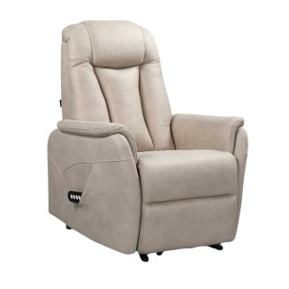 Fauteuil relax électrique releveur bi-moteur tissu micro peau mastic - NEDIA