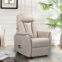 Fauteuil relax électrique releveur bi-moteur tissu micro peau mastic - NEDIA