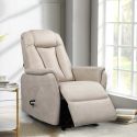 Fauteuil relax électrique releveur bi-moteur tissu micro peau mastic - NEDIA