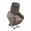Fauteuil relax électrique releveur bi-moteur tissu micro peau mastic - NEDIA
