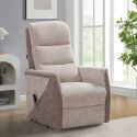Fauteuil relax électrique releveur bi-moteur tissu micro peau bicolore beige spécial petite taille - KLEIN