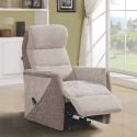 Fauteuil relax électrique releveur bi-moteur tissu micro peau bicolore beige spécial petite taille - KLEIN
