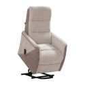 Fauteuil relax électrique releveur bi-moteur tissu micro peau bicolore beige spécial petite taille - KLEIN