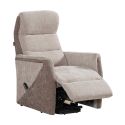 Fauteuil relax électrique releveur bi-moteur tissu micro peau bicolore beige spécial petite taille - KLEIN