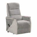 Fauteuil relax électrique releveur bi-moteur tissu micro peau bicolore gris spécial petite taille - KLEIN