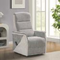 Fauteuil relax électrique releveur bi-moteur tissu micro peau bicolore gris spécial petite taille - KLEIN