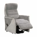 Fauteuil relax électrique releveur bi-moteur tissu micro peau bicolore gris spécial petite taille - KLEIN