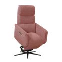 Fauteuil relax électrique releveur pivotant bi-moteur tissu croisé rouge brique - WILLY