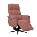 Fauteuil relax électrique releveur pivotant bi-moteur tissu croisé rouge brique - WILLY