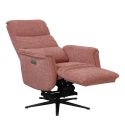 Fauteuil relax électrique releveur pivotant bi-moteur tissu croisé rouge brique - WILLY