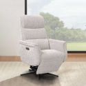 Fauteuil relax électrique releveur pivotant bi-moteur tissu croisé beige clair - WILLY