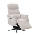 Fauteuil relax électrique releveur pivotant bi-moteur tissu croisé beige clair - WILLY