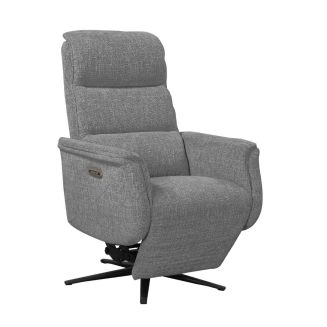 Fauteuil relax électrique releveur pivotant bi-moteur tissu croisé gris graphite - WILLY