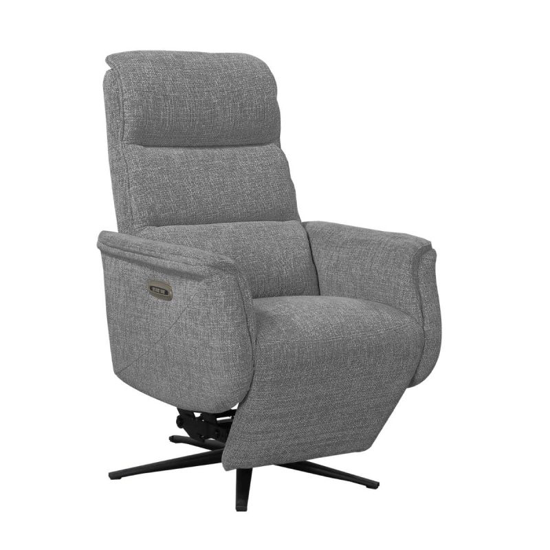 Fauteuil relax électrique releveur pivotant bi-moteur tissu croisé gris graphite - WILLY