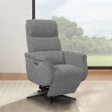 Fauteuil relax électrique releveur pivotant bi-moteur tissu croisé gris graphite - WILLY