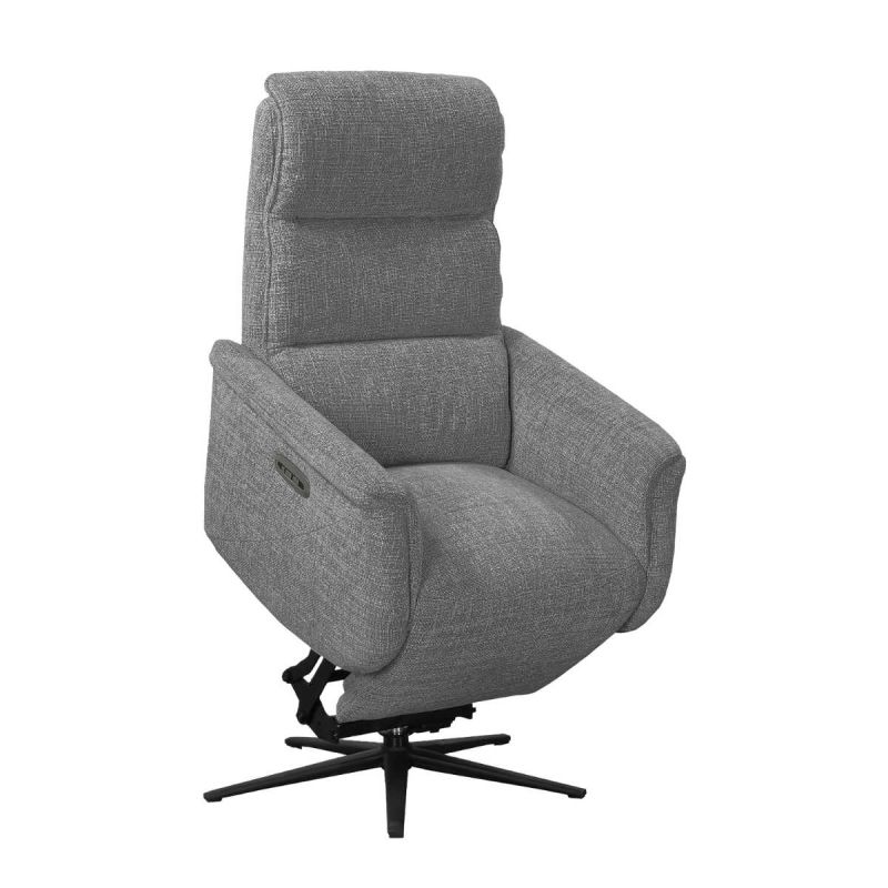 Fauteuil relax électrique releveur pivotant bi-moteur tissu croisé gris graphite - WILLY