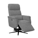 Fauteuil relax électrique releveur pivotant bi-moteur tissu croisé gris graphite - WILLY