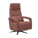 Fauteuil relax électrique pivotant tri-moteur tissu croisé brique réglable en hauteur - PAUWEL