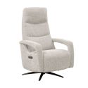 Fauteuil relax électrique pivotant tri-moteur tissu croisé naturel réglable en hauteur - PAUWEL