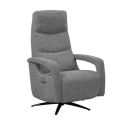 Fauteuil relax électrique pivotant tri-moteur tissu croisé gris graphite réglable en hauteur - PAUWEL