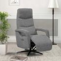 Fauteuil relax électrique pivotant tri-moteur tissu croisé gris graphite réglable en hauteur - PAUWEL