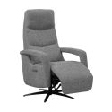 Fauteuil relax électrique pivotant tri-moteur tissu croisé gris graphite réglable en hauteur - PAUWEL