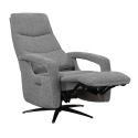 Fauteuil relax électrique pivotant tri-moteur tissu croisé gris graphite réglable en hauteur - PAUWEL