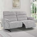 Canapé 3 places relax électrique tissu maillé ultra doux gris - LAMA Canapé 3 places relax électrique tissu maillé ultra doux gris - LAMA