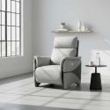 Fauteuil relax électrique tissu micro peau bicolore gris - SYMPHONY