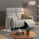 Canapé 2 places relax électrique tissu micro peau ultra doux gris clair - SMALK Canapé 2 places relax électrique tissu micro peau ultra doux gris clair - SMALK