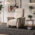 Fauteuil relax électrique tissu maillé ultra doux bicolore beige - AUSTRAL