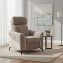 Fauteuil relax électrique tissu maillé ultra doux bicolore moka et beige - SOLLYS