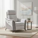 Fauteuil relax électrique tissu maillé ultra doux bicolore gris - SOLLYS