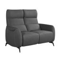 Ensemble canapé relax électrique 3pl + canapé fixe 2pl tissu micro peau gris foncé - SMALK