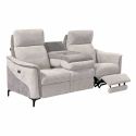 Ensemble canapé relax électrique 3 places + canapé fixe 2 places tissu maillé gris - SOLLYS