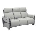 Ensemble canapé relax électrique 3pl + canapé fixe 2pl tissu micro peau gris - SYMPHONY