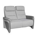 Ensemble canapé relax électrique 3pl + canapé fixe 2pl tissu polyester gris - NADIR