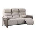 Ensemble canapé relax électrique 3pl + canapé fixe 2pl tissu micro peau mastic - NADIR
