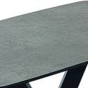 KARU - Table Basse Aspect Céramique Grise Pied Central V
