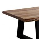 VOLSKA - Table Basse 120cm Acacia Massif et Métal Noir