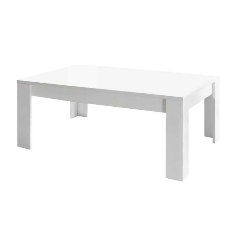 WEISS - Table Basse Rectangulaire Blanc Laqué Brillant