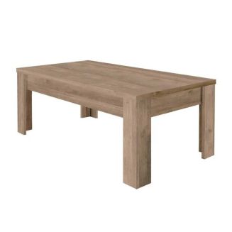 CADIZ - Table Basse Rectangulaire Plateau et Pieds Aspect Bois Cadiz