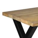 ZINA - Table de Repas 180cm Manguier Massif Piètement X