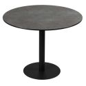 SADA - Table Repas Aspect Céramique Pied Central Anthracite